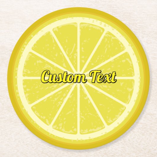 Lemon Slice Runder Pappuntersetzer (Vorderseite)