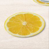 Lemon Slice Runder Pappuntersetzer (Angewinkelt)