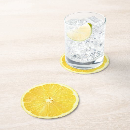 Lemon Slice Runder Pappuntersetzer (Vor Ort)