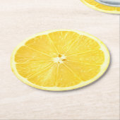 Lemon Slice Runder Pappuntersetzer (Angewinkelt)