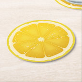 Lemon Slice  Runder Pappuntersetzer (Angewinkelt)