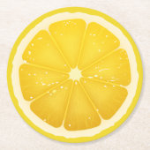 Lemon Slice Runder Pappuntersetzer (Vorderseite)