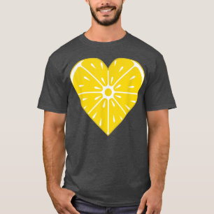 Lemon Slice Shaped Heart Frucht Zitrus Vegan Veget T-Shirt
