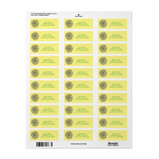 Lemon Slices Address Labels (Vorne)
