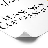 Lemon Slices and Blätter Guest Book Sign Poster (Ecke)