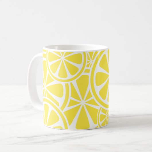 Lemon Slices Bright Yellow Summer Pattern Tasse (Vorderseite Links)