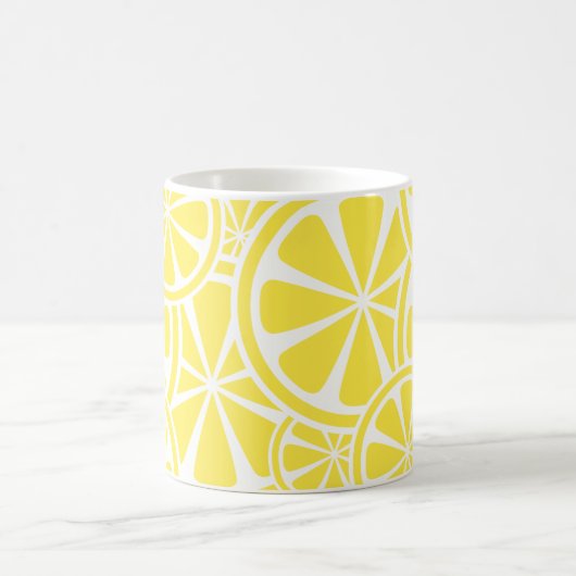 Lemon Slices Bright Yellow Summer Pattern Tasse (Mittel)
