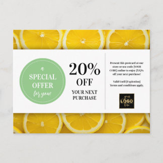 Lemon Slices Custom Coupon Discount Postkarte