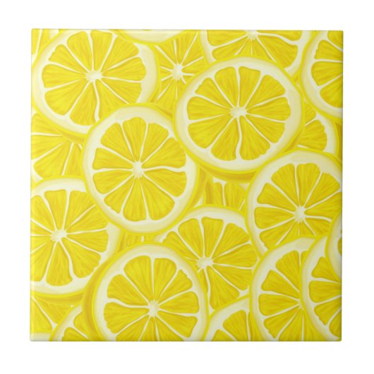 Lemon Slices Design Keramik Tile Fliese (Vorderseite)