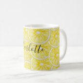 Lemon Slices Illustration Wasserfarbmuster Kaffeetasse (VorderseiteRechts)
