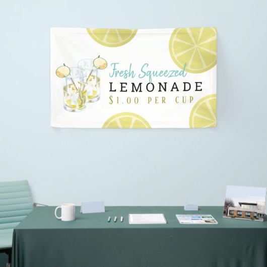 Lemon Slices Lemonade Stand Kids White Banner (Messeveranstaltung)