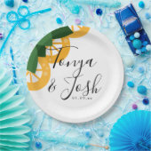 Lemon Slices Modern Country Wedding Pappteller (Party)