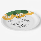 Lemon Slices Modern Country Wedding Pappteller (Schrägansicht)