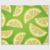 Lemon Slices on Lime Green Background Geschenkpapier (Flach)