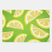 Lemon Slices on Lime Green Background Geschenkpapier Set (Vorderseite 3)