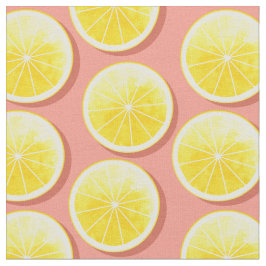 Lemon Slices on Pink Stoff