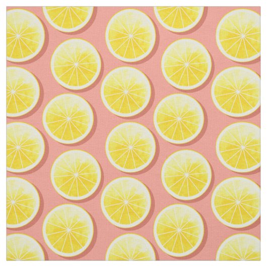 Lemon Slices on Pink Stoff (Muster)