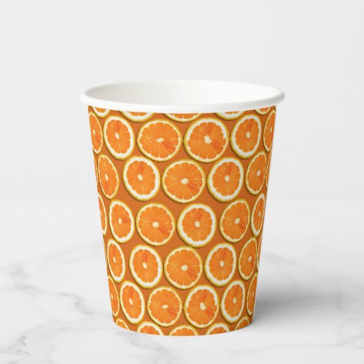 Lemon Slices Pattern Pappbecher (Rückseite)