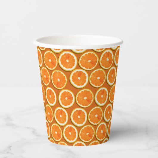 Lemon Slices Pattern Pappbecher (Vorderseite)