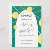 Lemon Slices Rich Green Glitzer Geometric Einladung (Vorderseite)