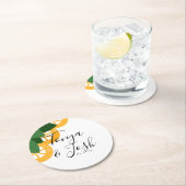 Lemon Slices Southern Wedding Greenery Runder Pappuntersetzer (Vor Ort)