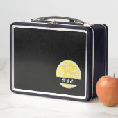 Lemon Slices Wasserfarbe Personalisiert Metall Brotdose (Beispiel)