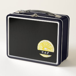 Lemon Slices Wasserfarbe Personalisiert Metall Brotdose