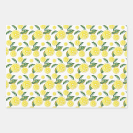 Lemon Slices Watercolor Art Geschenkpapier Set