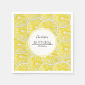 Lemon Slices Watercolor Art Muster Serviette (Vorderseite)