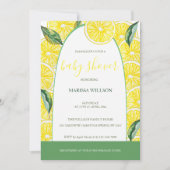 Lemon Slices Watercolor Handgemalt Einladung (Vorderseite)