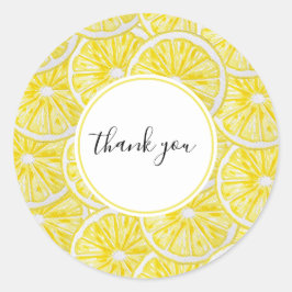 Lemon Slices Watercolor Handgemalt Runder Aufkleber