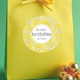 Lemon Slices Watercolor Handgemalt Runder Aufkleber