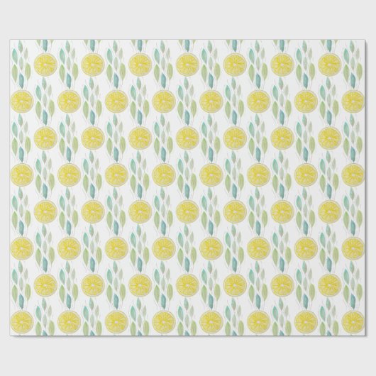 Lemon Slices Watercolor-Muster Geschenkpapier (Flach)