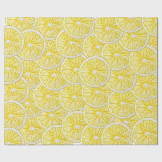Lemon Slices Watercolor-Muster Geschenkpapier (Flach)
