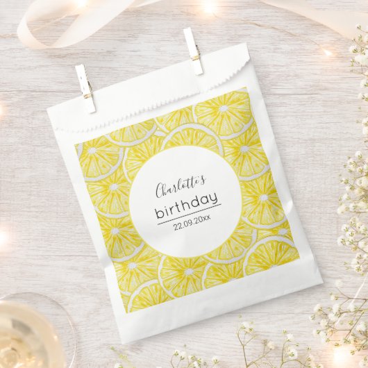 Lemon Slices Watercolor-Muster Geschenktütchen (Ausgeschnitten)