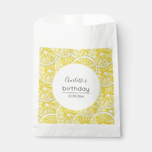 Lemon Slices Watercolor-Muster Geschenktütchen (Vorderseite)