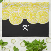 Lemon Slices Watercolor-Muster Geschirrtuch (Gefaltet)