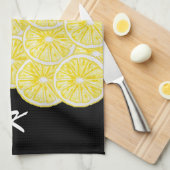 Lemon Slices Watercolor-Muster Geschirrtuch (Viertel Falte)