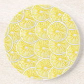 Lemon Slices Watercolor-Muster Getränkeuntersetzer (Vorne)