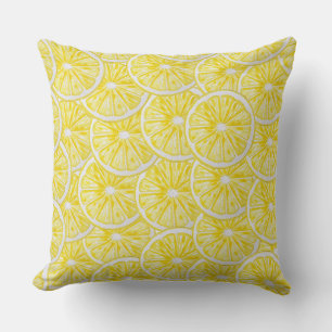 Lemon Slices Watercolor-Muster Kissen