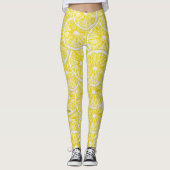 Lemon Slices Watercolor-Muster Leggings (Vorderseite)