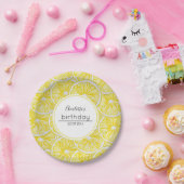 Lemon Slices Watercolor-Muster Pappteller (Party)