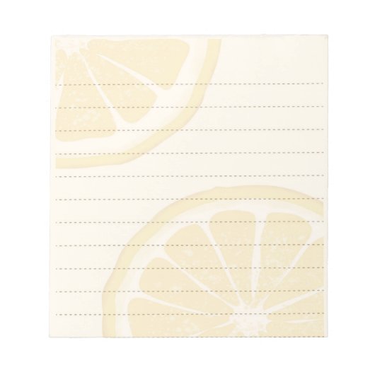 Lemon Slices Yellow Lined Notepad Notizblock (Vorderseite)