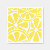 Lemon Slices Yellow Summer Fruit Party Napkin Serviette (Vorderseite)