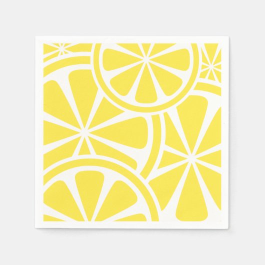 Lemon Slices Yellow Summer Fruit Party Napkin Serviette (Vorderseite)