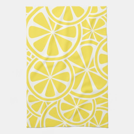 Lemon Slices Yellow Summer Kittuch Geschirrtuch (Vertikal)