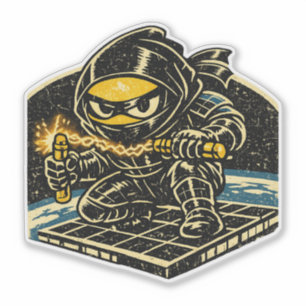 Lemon Solar Shinobi — Vintage-Raum-Ninja Aufkleber
