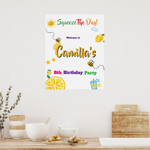 Lemon Sommer Thema Kindergeburtstag  Poster