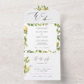 Lemon Sorrento Amalfi Coast Calligrafy Wedding All In One Einladung (Innen Boden)