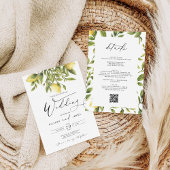 Lemon Sorrento Amalfi Coast Calligrafy Wedding Einladung